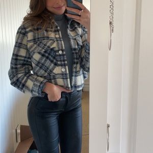 XS Blue Plaid Jacket